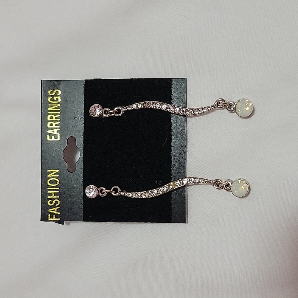 Diamond dangling earrings